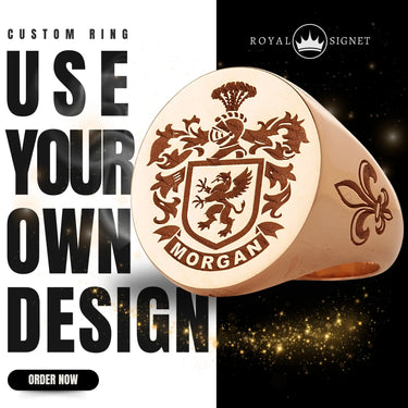 Custom Ring - Rose Gold Coated - Recessed Design with Side Engravings